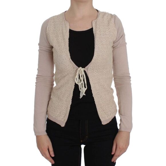 PINK MEMORIES Pink Floral Lace Wrap Women's Sweater